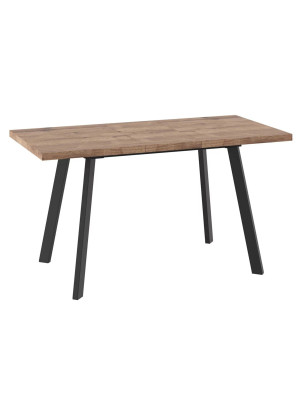 Кухонный стол MamaDoma Borg-110 дуб Веллингтон/чёрный в раздвижном виде