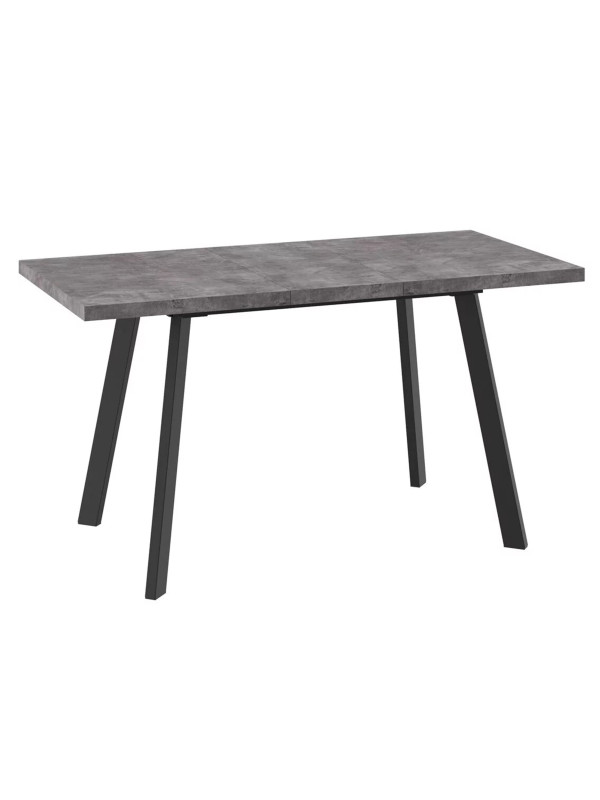 Кухонный стол MamaDoma Borg-110 дымчатая керамика/чёрный в раздвижном виде