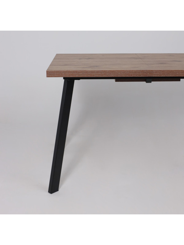 Кухонный стол MamaDoma Borg-120 дуб Веллингтон/чёрный сбоку