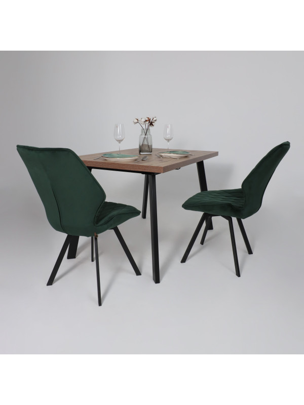 Кухонный стол MamaDoma Borg-120 дуб Веллингтон/чёрный в интерьере