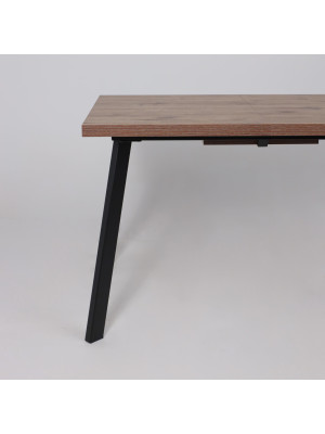 Кухонный стол MamaDoma Borg-120 дуб Веллингтон/чёрный сбоку