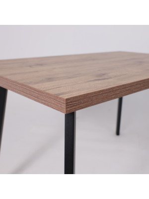 Кухонный стол MamaDoma Borg-120 дуб Веллингтон/чёрный вблизи