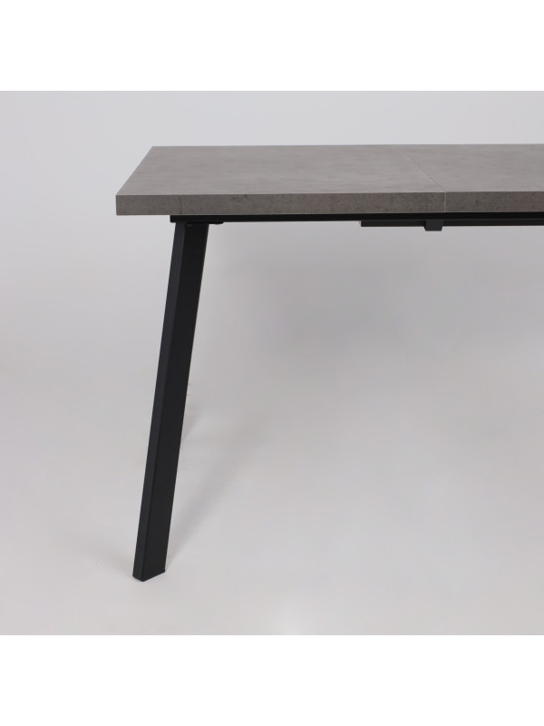 Кухонный стол MamaDoma Borg-120 дымчатая керамика/чёрный спереди