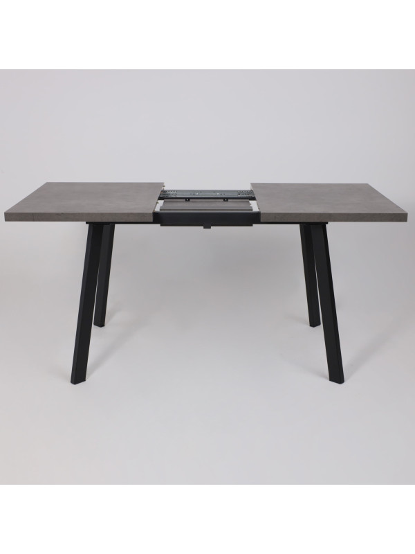 Кухонный стол MamaDoma Borg-120 дымчатая керамика/чёрный раздвижной механизм  (3)