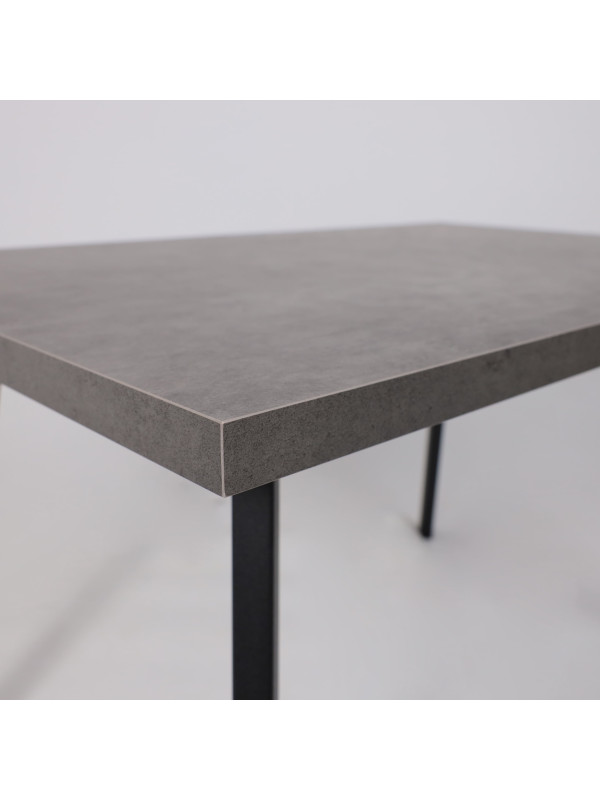 Кухонный стол MamaDoma Borg-120 дымчатая керамика/чёрный вблизи