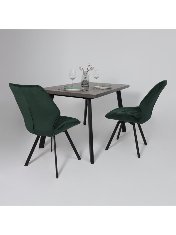 Кухонный стол MamaDoma Borg-120 дымчатая керамика/чёрный в интерьере