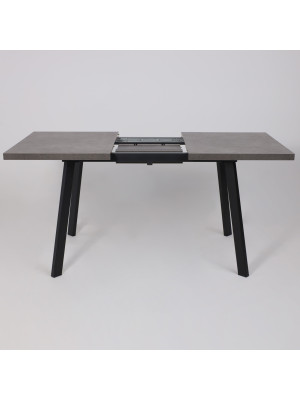 Кухонный стол MamaDoma Borg-120 дымчатая керамика/чёрный раздвижной механизм  (3)