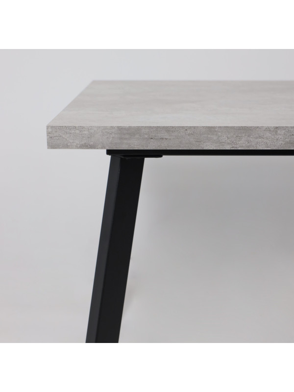 Кухонный стол MamaDoma Borg-120 серый сланец/чёрный сбоку