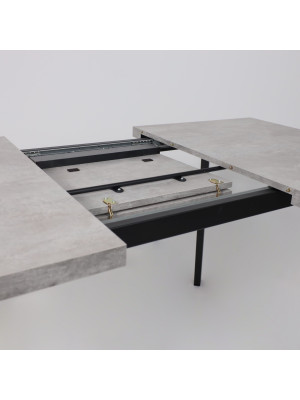 Кухонный стол MamaDoma Borg-120 серый сланец/чёрный раздвижной механизм