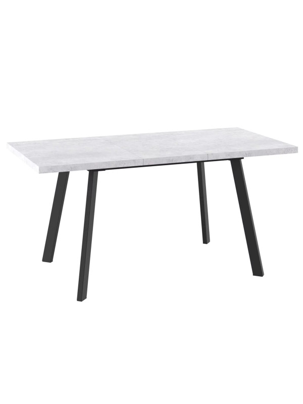 Кухонный стол MamaDoma Borg-140 серый сланец/чёрный в раздвижном виде