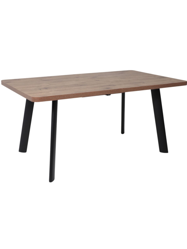 Кухонный стол MamaDoma Leon Lux Radial-160 дуб Веллингтон/чёрный