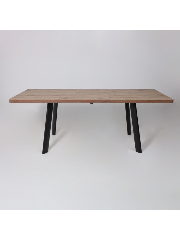 Кухонный стол MamaDoma Leon Lux Radial-160 дуб Веллингтон/чёрный раздвижной механизм (4)