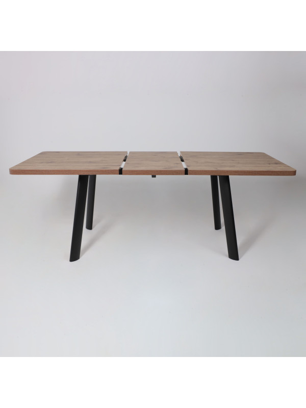 Кухонный стол MamaDoma Leon Lux Radial-160 дуб Веллингтон/чёрный раздвижной механизм (3)