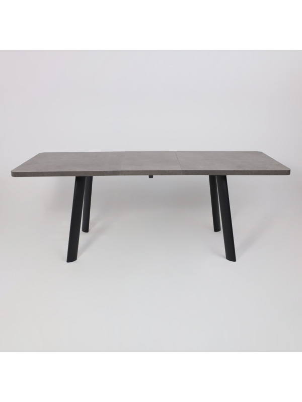 Кухонный стол MamaDoma Leon Lux Radial-160 дымчатая керамика/чёрный раздвижной механизм (4)