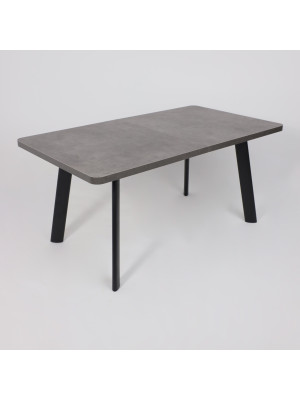 Кухонный стол MamaDoma Leon Lux Radial-160 дымчатая керамика/чёрный сверху