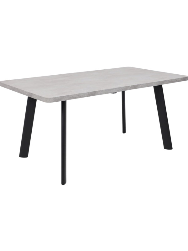 Кухонный стол MamaDoma Leon Lux Radial-160 серый сланец/чёрный