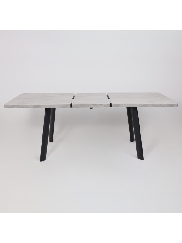 Кухонный стол MamaDoma Leon Lux Radial-160 серый сланец/чёрный раздвижной механизм (3)