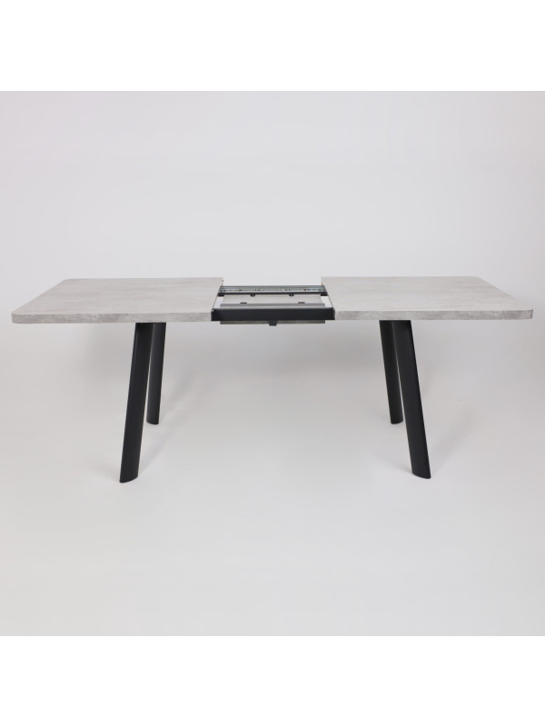 Кухонный стол MamaDoma Leon Lux Radial-160 серый сланец/чёрный раздвижной механизм (2)