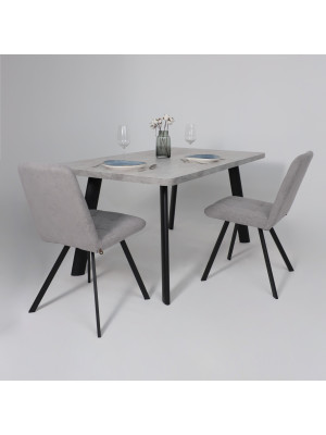 Кухонный стол MamaDoma Leon Lux Radial-160 серый сланец/чёрный в интерьере