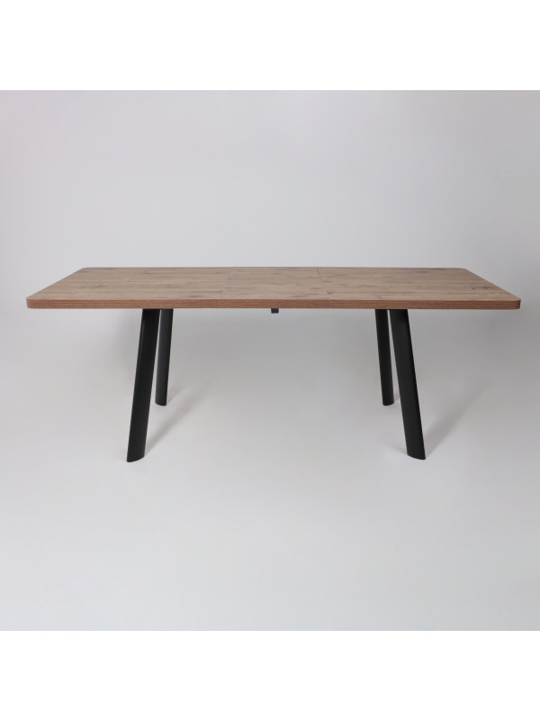 Кухонный стол MamaDoma Leon Lux Radial-180 дуб Веллингтон/чёрный раздвижной механизм (4)