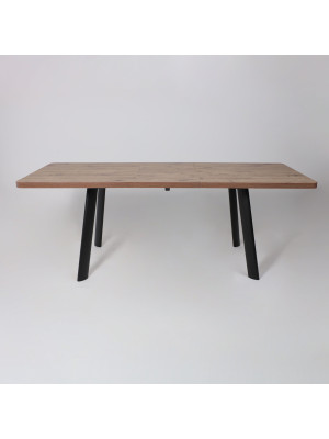 Кухонный стол MamaDoma Leon Lux Radial-180 дуб Веллингтон/чёрный раздвижной механизм (4)