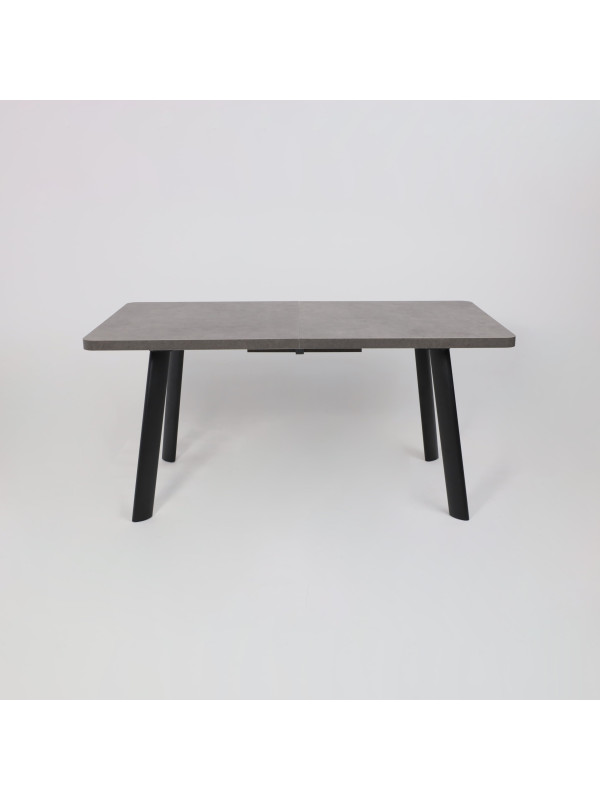 Кухонный стол MamaDoma Leon Lux Radial-180 дымчатая керамика/чёрный раздвижной механизм (1)