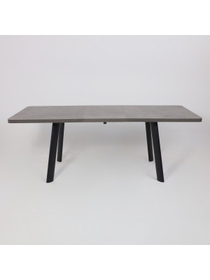 Кухонный стол MamaDoma Leon Lux Radial-180 дымчатая керамика/чёрный раздвижной механизм (4)