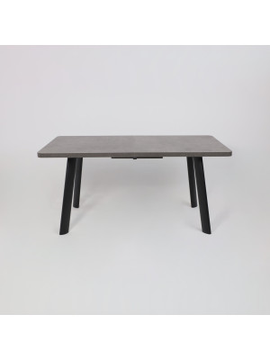 Кухонный стол MamaDoma Leon Lux Radial-180 дымчатая керамика/чёрный раздвижной механизм (1)