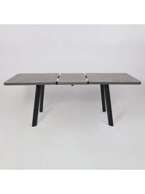 Кухонный стол MamaDoma Leon Lux Radial-180 дымчатая керамика/чёрный раздвижной механизм (3)