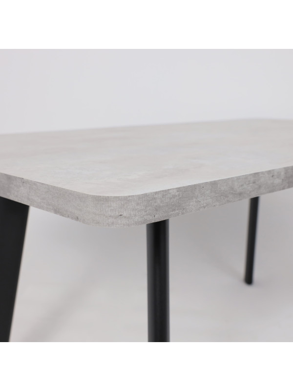 Кухонный стол MamaDoma Leon Lux Radial-180 серый сланец/чёрный под углом