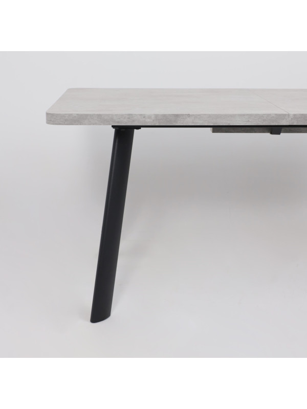 Кухонный стол MamaDoma Leon Lux Radial-180 серый сланец/чёрный сп