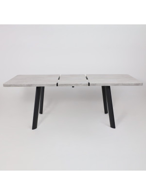 Кухонный стол MamaDoma Leon Lux Radial-180 серый сланец/чёрный раздвижной механизм (3)