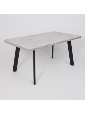 Кухонный стол MamaDoma Leon Lux Radial-180 серый сланец/чёрный сверху