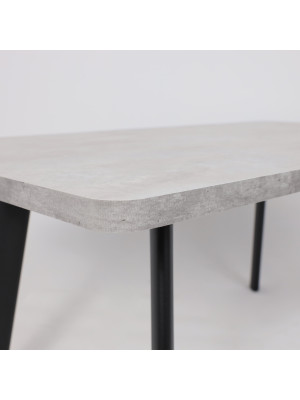 Кухонный стол MamaDoma Leon Lux Radial-180 серый сланец/чёрный под углом