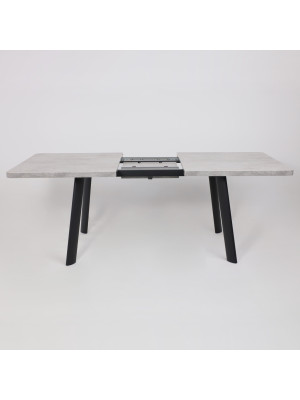 Кухонный стол MamaDoma Leon Lux Radial-180 серый сланец/чёрный раздвижной механизм (2)