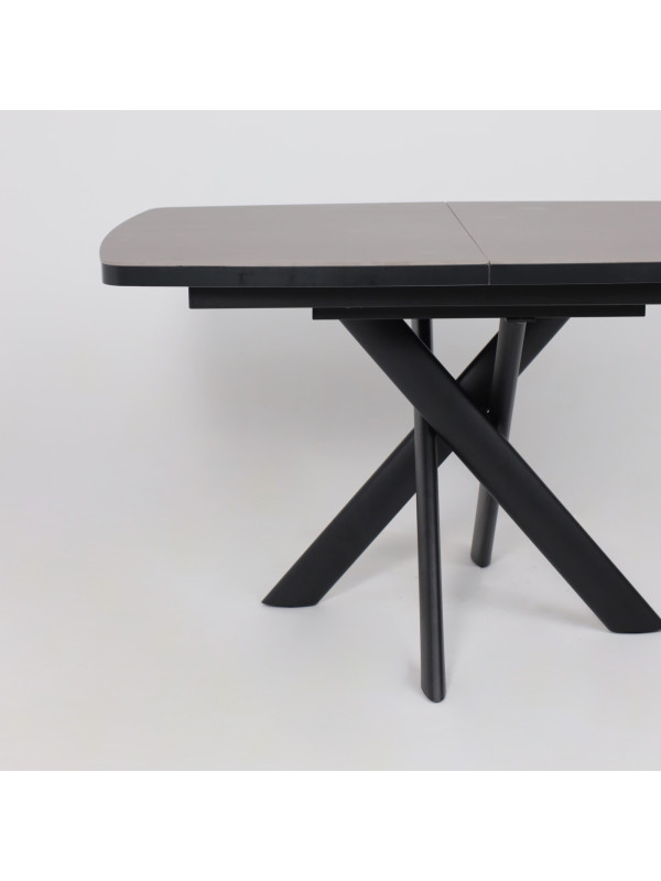 Кухонный стол MamaDoma Leonel-130 Indigo Grey ST Cer/черный спереди