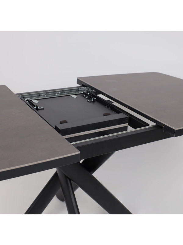 Кухонный стол MamaDoma Leonel-130 Indigo Grey ST Cer/черный раздвижной механизм