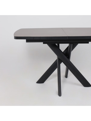 Кухонный стол MamaDoma Leonel-130 Indigo Grey ST Cer/черный спереди