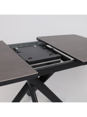 Кухонный стол MamaDoma Leonel-130 Indigo Grey ST Cer/черный раздвижной механизм