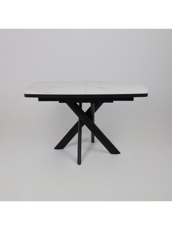 Кухонный стол MamaDoma Leonel-130 Calakatta ST Cer/черный раздвижной механизм (1)