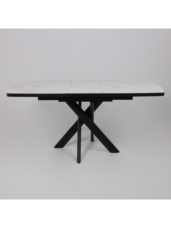 Кухонный стол MamaDoma Leonel-130 Calakatta ST Cer/черный раздвижной механизм (4)