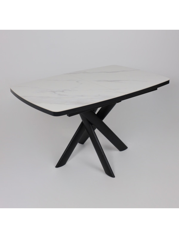 Кухонный стол MamaDoma Leonel-130 Calakatta ST Cer/черный сверху