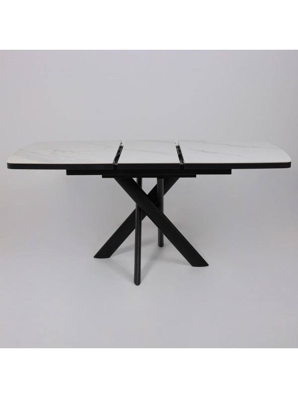 Кухонный стол MamaDoma Leonel-130 Calakatta ST Cer/черный раздвижной механизм (3)