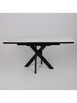 Кухонный стол MamaDoma Leonel-130 Calakatta ST Cer/черный раздвижной механизм (4)