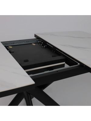 Кухонный стол MamaDoma Leonel-130 Calakatta ST Cer/черный раздвижной механизм