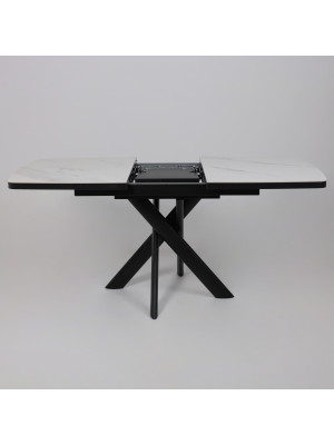 Кухонный стол MamaDoma Leonel-130 Calakatta ST Cer/черный раздвижной механизм (2)