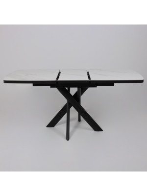 Кухонный стол MamaDoma Leonel-130 Calakatta ST Cer/черный раздвижной механизм (3)