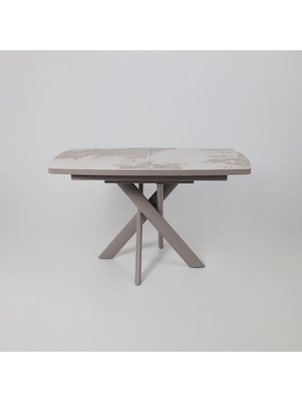 Кухонный стол MamaDoma Leonel-130 Pandora Gloss ST Cer/капучино раздвижной механизм (1)