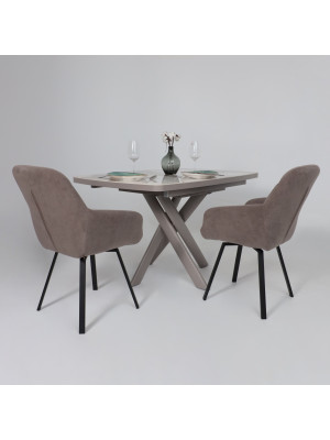 Кухонный стол MamaDoma Leonel-130 Pandora Gloss ST Cer/капучино в интерьере