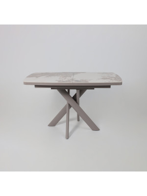 Кухонный стол MamaDoma Leonel-130 Pandora Gloss ST Cer/капучино раздвижной механизм (1)